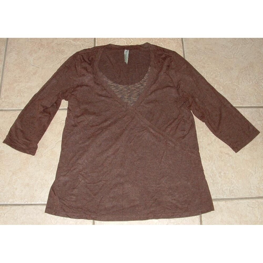 Dark Brown Sz Medium Casual Wear Soft Stretchy Tee Shirt WHITE STAG
